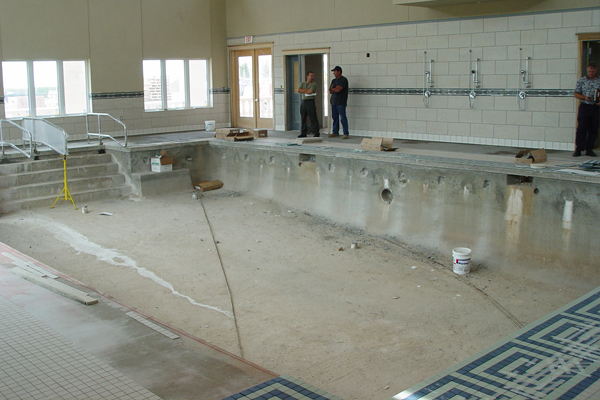 Commercial pool tile installation in Houston by Texas Floor Covering, Inc.