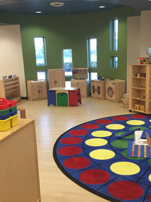 Wood floor installation at a Houston school.